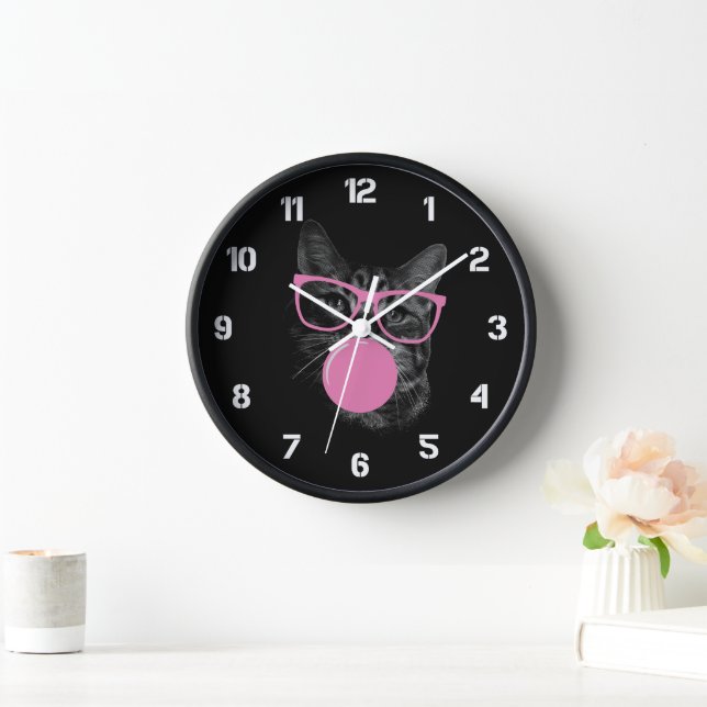 Reloj de pared de goma de burbujas con gato divert (Hogar)
