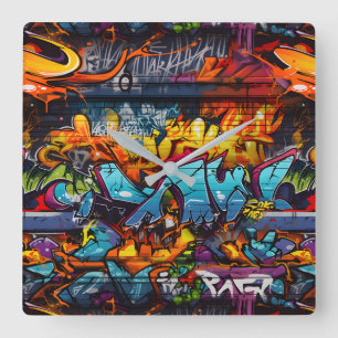 Reloj de pared de graffiti