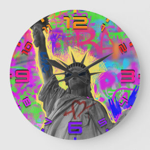 Reloj de pared de graffiti punk Liberty – Vibracio