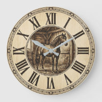 Reloj de pared de granero de caballo rústico | Dec