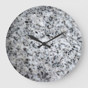 Reloj de pared de granito blanco y negro