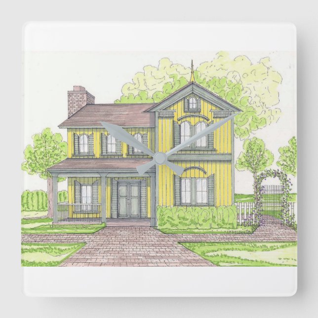 Reloj de pared de granjas amarillo (Anverso)