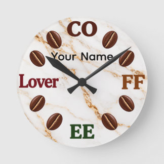 Reloj de pared de grano de café personalizado rega