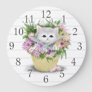 Reloj de pared de Gris Gris Blanco