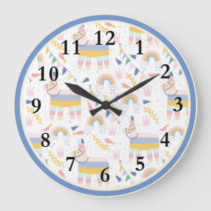 Reloj de pared de guardería de bebé arco iris de L