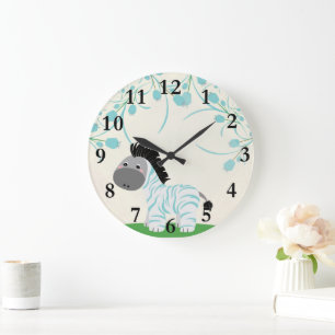 Reloj de pared de guardería de zebra zebra de Safa