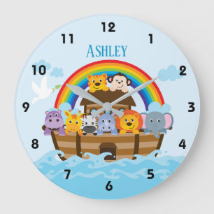 Reloj de pared de guardería para arca personalizad