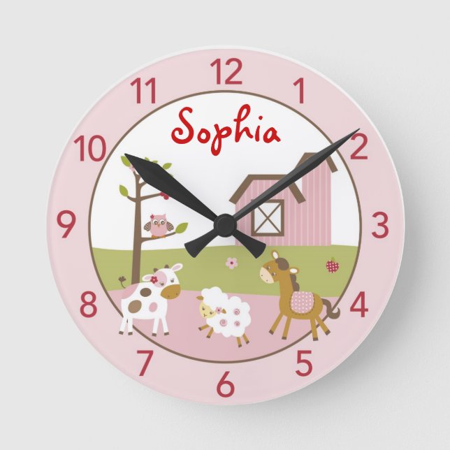 Reloj de pared de guardería personalizado para ani (Anverso)