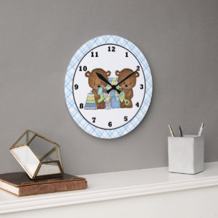 Reloj de pared de habitación del Twin Bears Baby