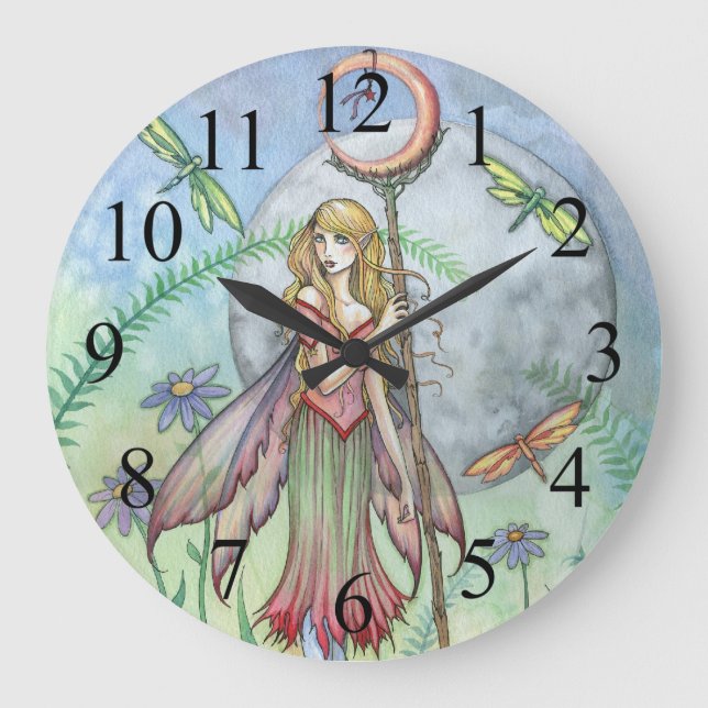 Reloj de pared de hada de flor de verano dulce (Anverso)