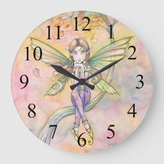 Reloj de pared de hada linda de otoño llamando (Anverso)