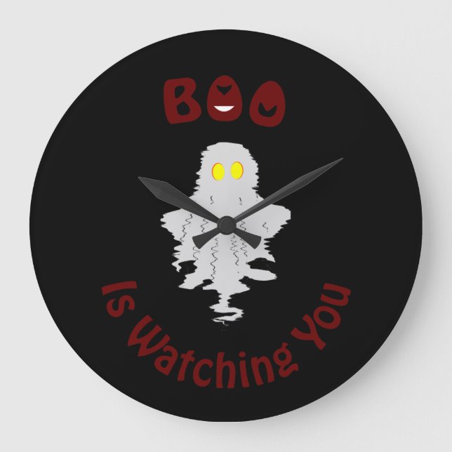 Reloj de pared de Halloween | Boo Te Está Vigiland (Anverso)