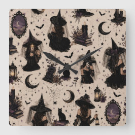 Reloj de pared de Halloween Bruja Vintage