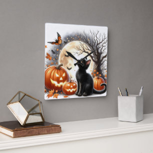 Reloj de pared de Halloween de Jack O' Lantern y g
