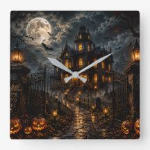 Reloj de pared de Halloween de lujo | Mansión embr