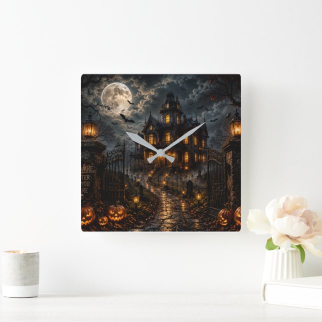 Reloj de pared de Halloween de lujo | Mansión embr (Hogar)