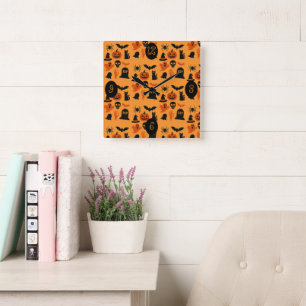 Reloj de pared de Halloween espeluznante - Negro y