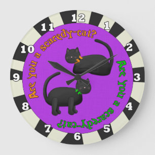 Reloj de pared de Halloween para gatos negros