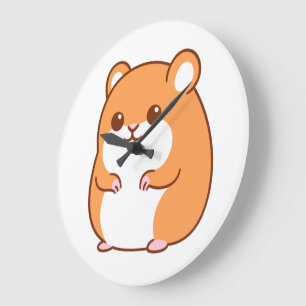 Reloj de pared de hamster feliz
