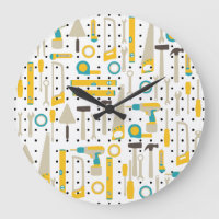Reloj de pared de herramientas de hardware y const