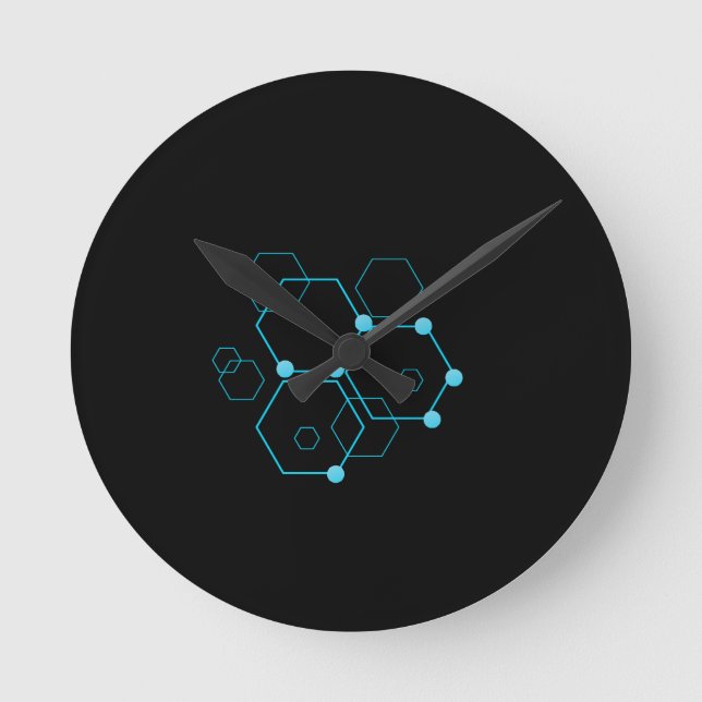 Reloj de pared de hexágono moderno dentro de un cí (Anverso)