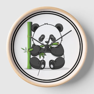 Reloj de pared de hoja botánica elegante con oso l