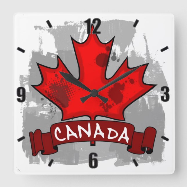 Reloj de pared de hojas de arce de Canadá (Anverso)