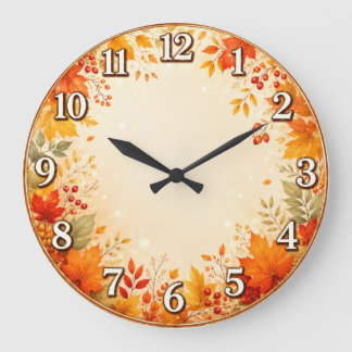 Reloj de pared de hojas de arce de otoño