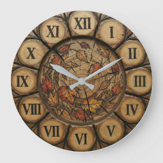 Reloj de pared de hojas de otoño rústico | Cabaña 