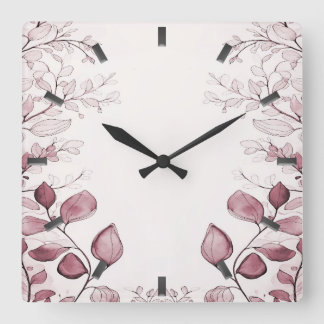 Reloj de pared de hojas rojas modernas