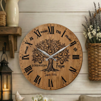 Reloj de pared de Homestead | Nombre y año persona