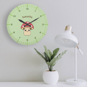 Reloj de pared de hongos con números