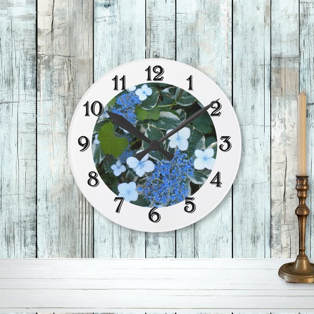 Reloj de pared de hortensia azul variada (Subido por el creador)
