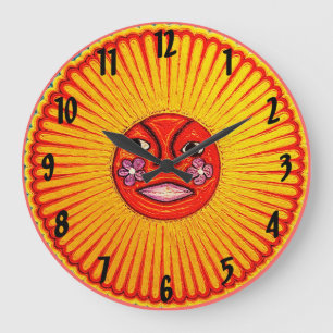 Reloj de pared de Huichol Sun