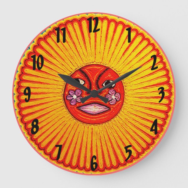 Reloj de pared de Huichol Sun (Anverso)