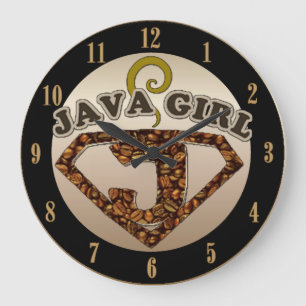 Reloj de pared de humor para café Chica Java