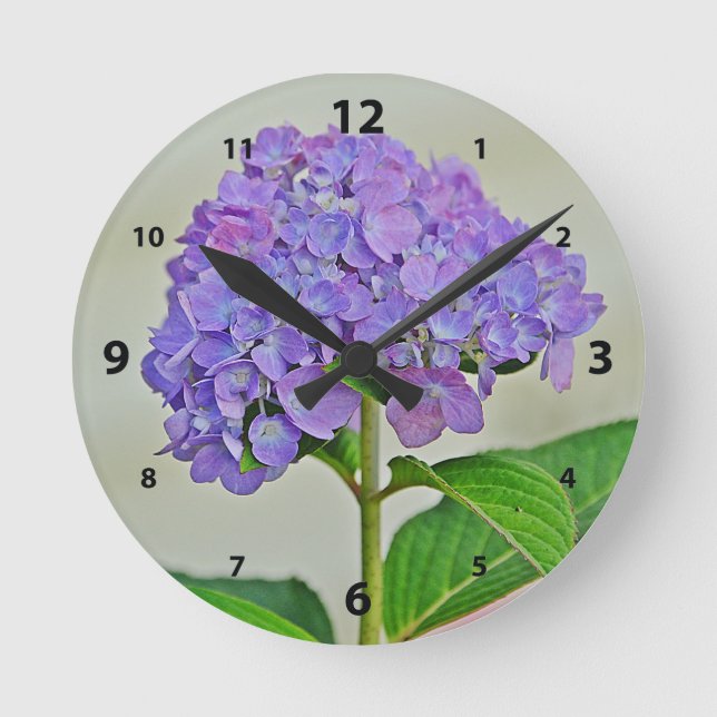 Reloj de pared de Hydrangea (Anverso)