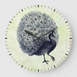 Reloj de pared de Ilustracion de pavo real