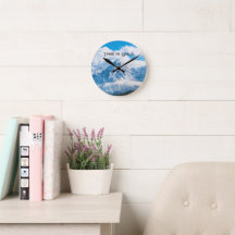 Reloj de pared de imagen del cielo con texto perso