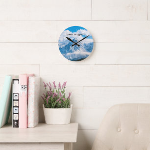 Reloj de pared de imagen del cielo con texto perso