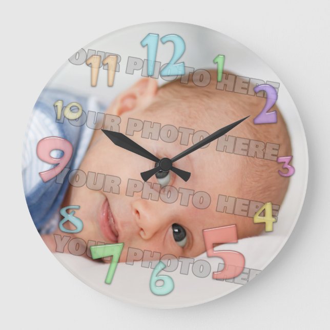 Reloj de pared de imágenes para niños y bebés (Anverso)