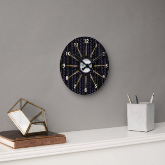 Reloj de pared de impresión de paño de barro afroc