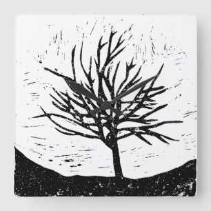 Reloj de pared de impresión en lingotes de árbol o