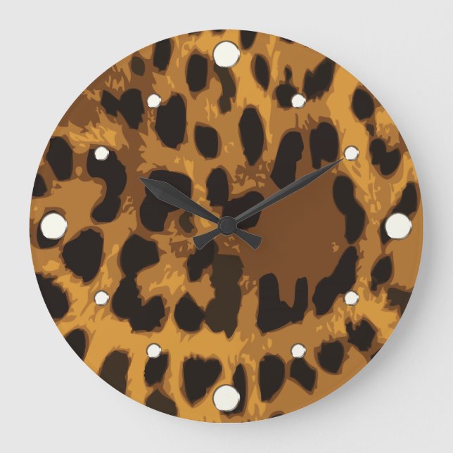 Reloj de pared de impresión Leopardo (Anverso)