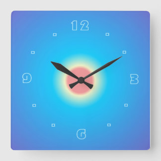 Reloj de pared de impresión luminosa azul acuático