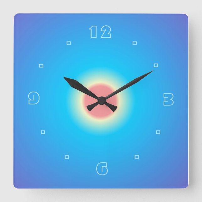 Reloj de pared de impresión luminosa azul acuático (Anverso)