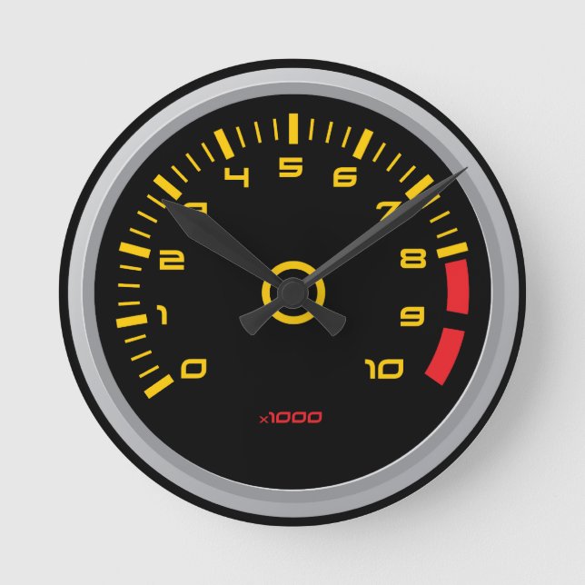 Reloj de pared de indicadores Funny Car RPM (Anverso)