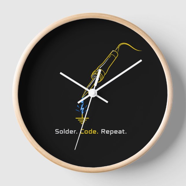 Reloj de pared de ingeniería empotrada con código  (Anverso)