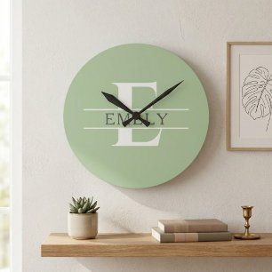 Reloj de pared de iniciales personalizadas, reloj 