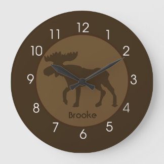 Reloj de pared de inicio de registro de alce rústi